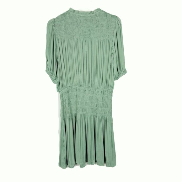 NWT Current Air Gaia Smocked Mini Dress Elbow Sleeve Green Size Medium M NEW - Picture 9 of 11